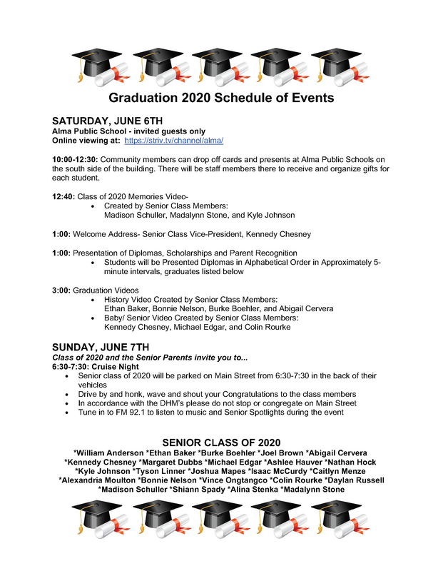 Celebrating The Class Of 2020 Alma Public Schools